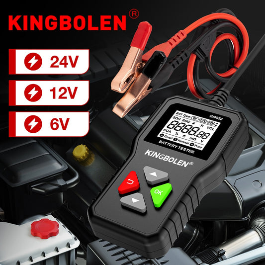 KINGBOLEN BM550 Car Battery Tester 6V 12V 24V 100-2000 CCA Battery System Analyzer